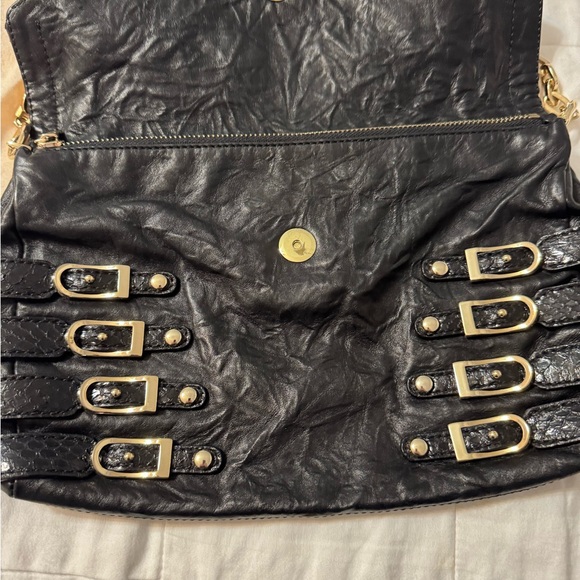 Jimmy Choo Black and Gold Shoulder Bag with Chain Strap - Picture 12 of 16